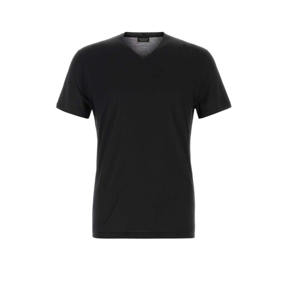 Gucci Men Black Stretch Jersey T-Shirt